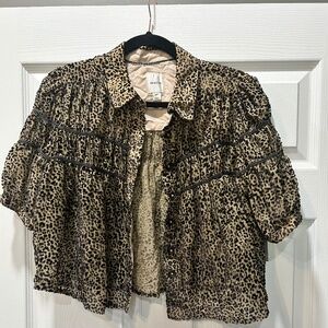 NEW WITH TAGS Maeve Anthropologie cheetah top size MP